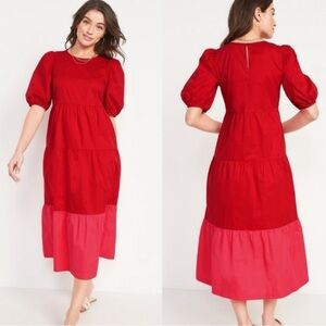 Elegant Red and Pink Women's Dress
